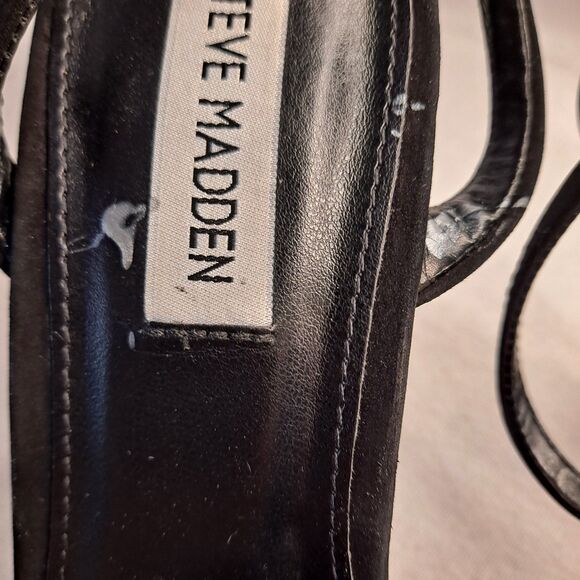 Steve Madden Lashed  Ankle Strap Dressy Platform Sandals Women's Sz 7.5M Black - Picture 8 of 11